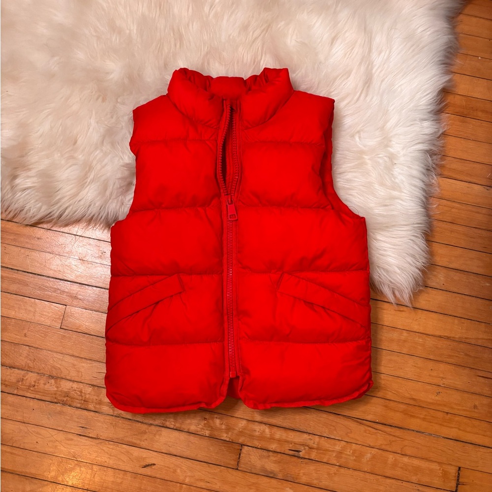 h&m kids red puffer vest